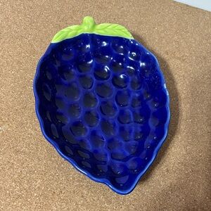 3/$15 Casa Moderna Blue Green Leaf-Shaped Grape Dish 6.5x4.5” Relish Candy